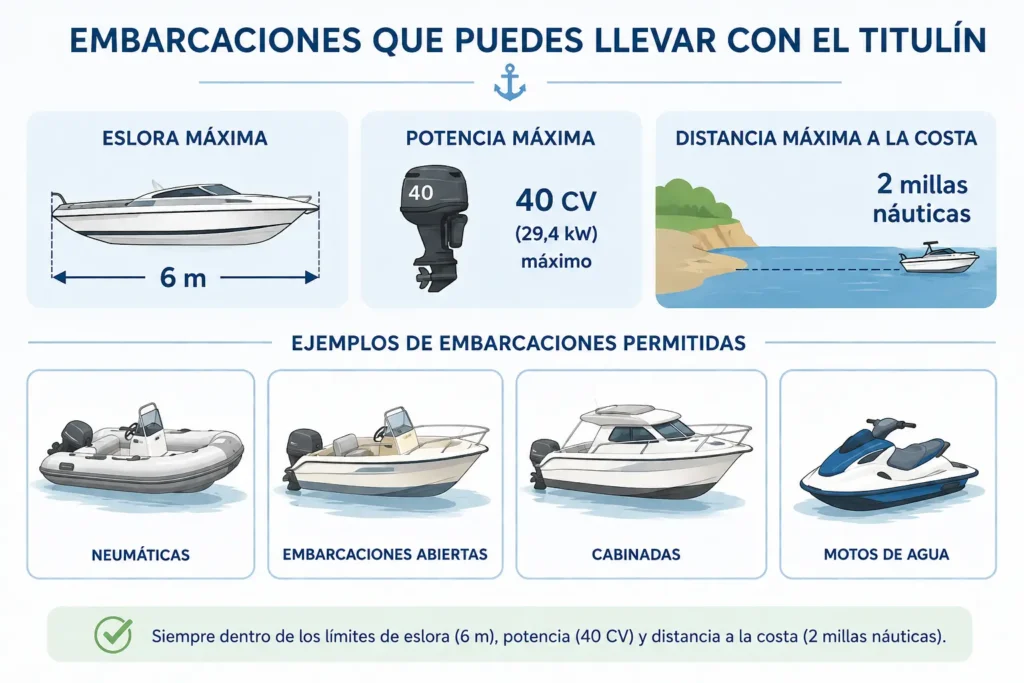 ilustracion de embarcaciones aptas para el titulin