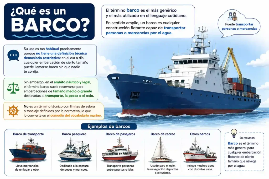 ilustración con información sobre qué es un barco